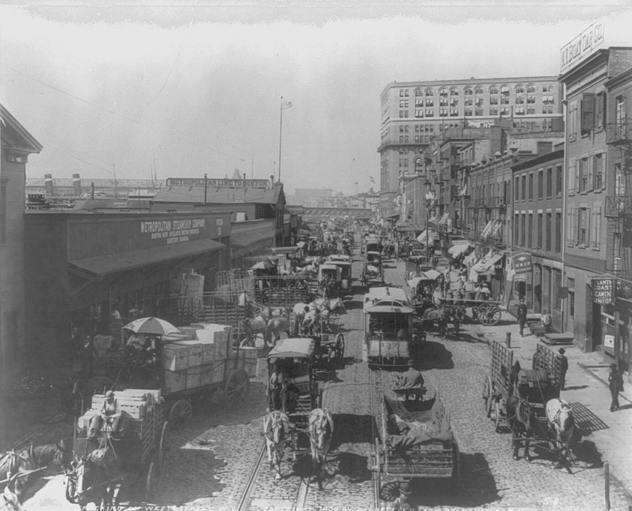 Waterfront on West Street, NYC in 1904