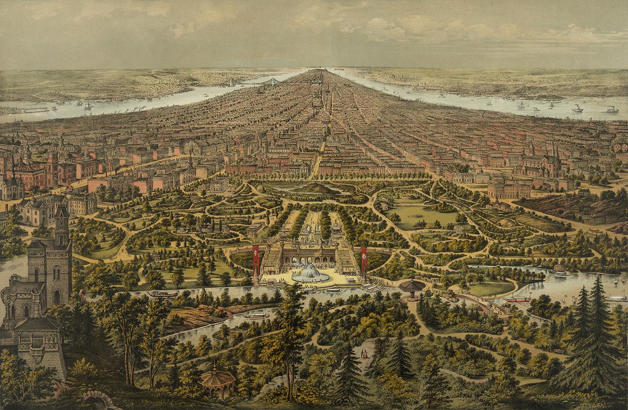 Central Park and Midtown Manhattan - NYC in 1873