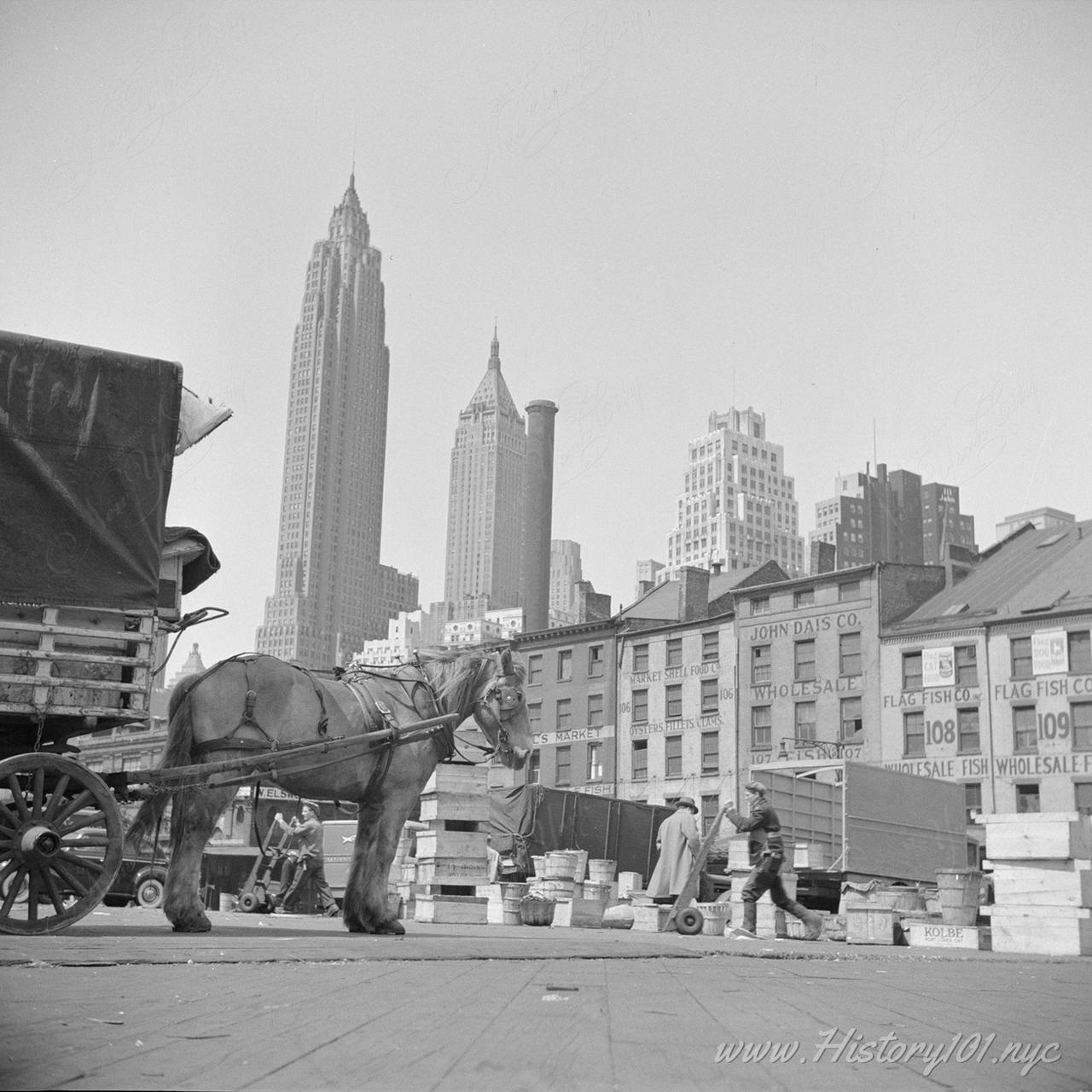 Fulton Fish Market NYC in 1943