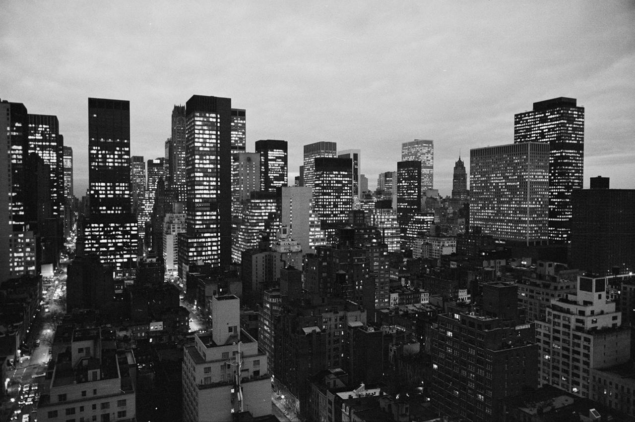 Manhattan Skyline at Dusk - NYC in 1975