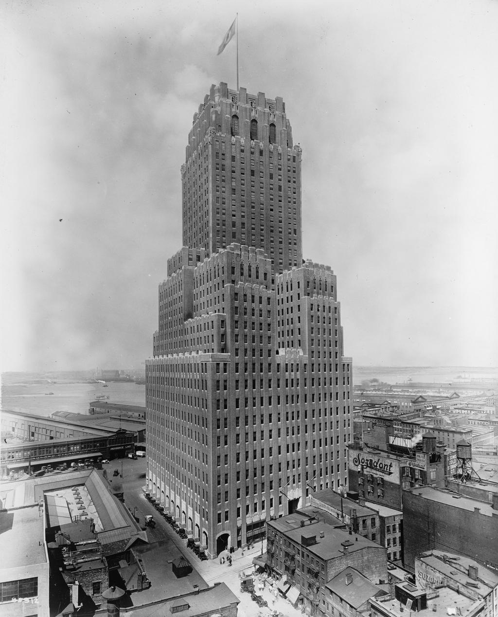 Barclay and Vesey Streets - NYC in 1927