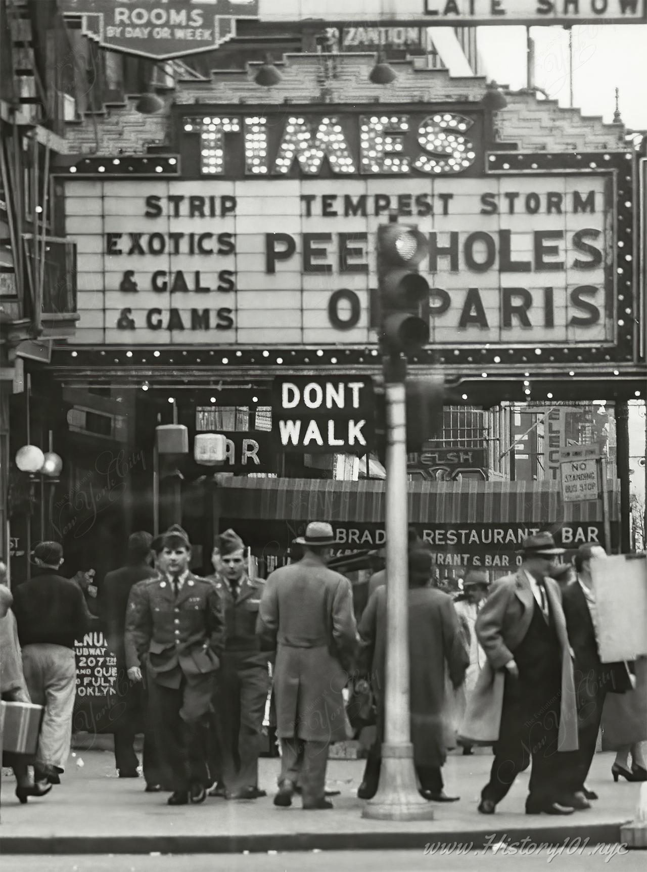 Marquee in Times Square - NYC in 1956