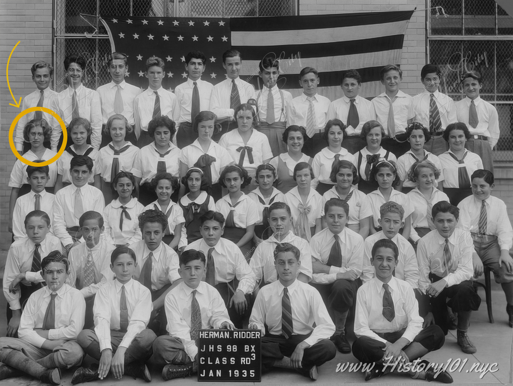 Herman Ridder Junior High School Class Photo featuring Regina Resnik ...