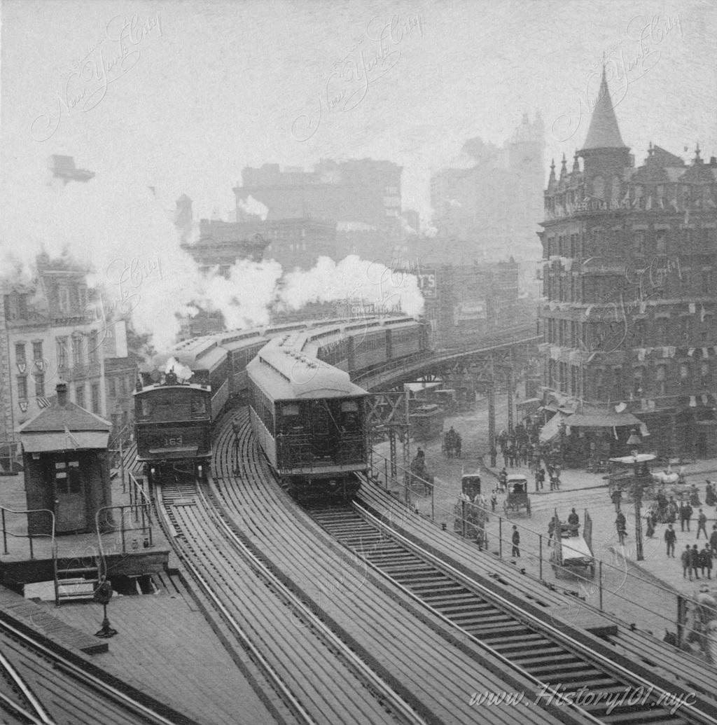 Located at the intersecton of Bowery and Division Street, Chatham Square was an express station on the IRT Third Avenue Line. It had two levels.